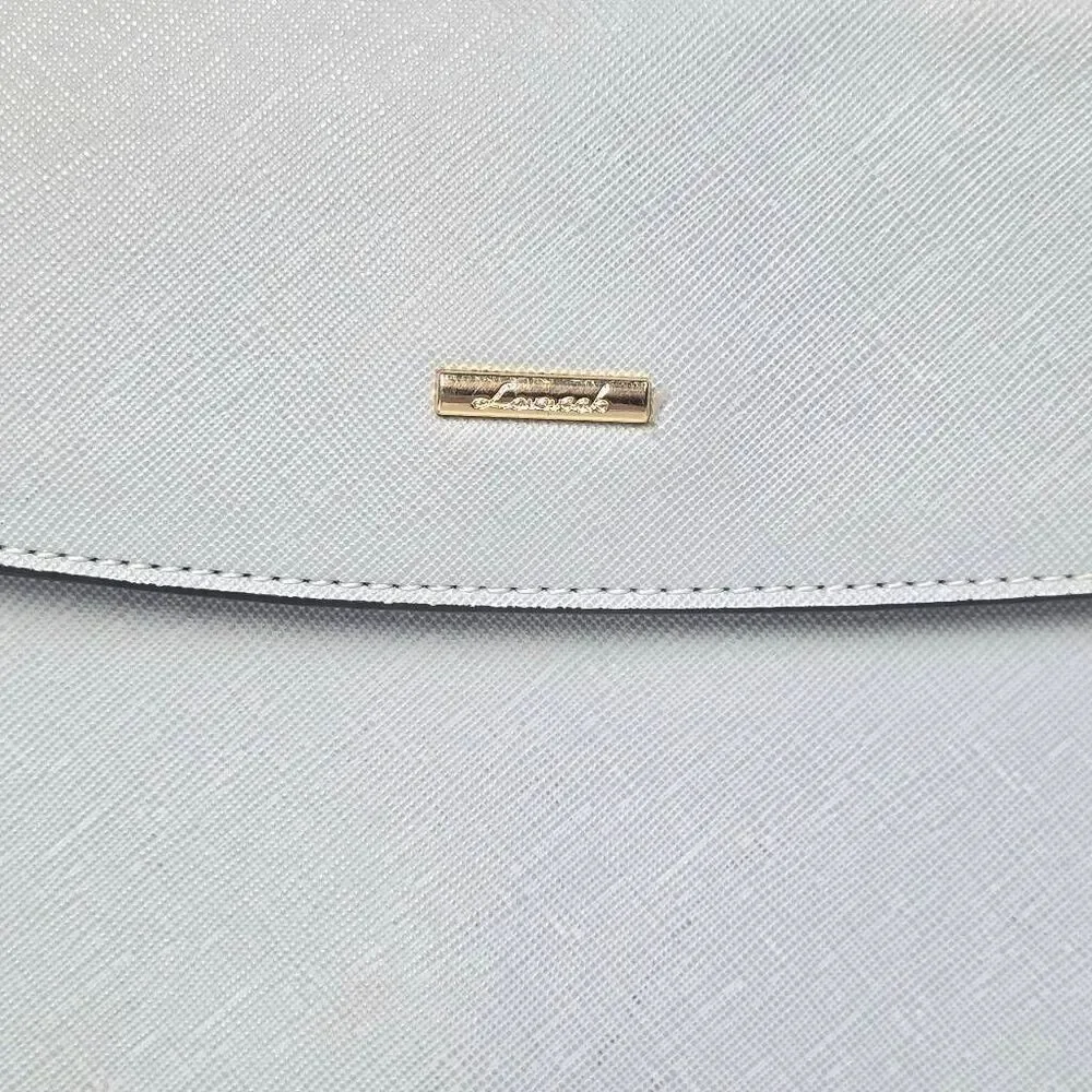 Francesca’s White Faux Leather Clutch Purse 10x7